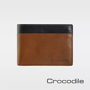 Crocodile Naturale 3.0系列拉鍊雙鈔短夾 0103-09505咖啡色