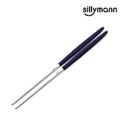【韓國sillymann】 100%鉑金矽膠精品手感筷子藍色