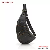 【vensers】小牛皮潮流個性胸包(N103201黑色)