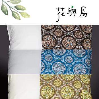【麗塔寢飾】40支紗精梳棉 美式信封枕套組 花與鳥 - 藍色