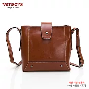 【vensers】小牛皮潮流個性斜肩背包(NL1083902棕色)