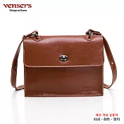 【vensers】小牛皮潮流個性斜肩背包(NL1085301棕色)