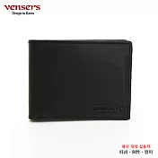 【vensers】小牛皮潮流個性皮夾(NB368201黑色短夾)