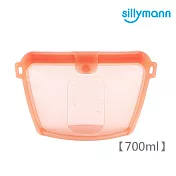 【韓國sillymann】 100%鉑金矽膠密封袋-700ml橘紅
