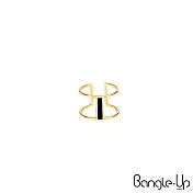 【BANGLE UP】法國巴黎 極簡現代風琺瑯鍍金開口寬版戒指 質感黑