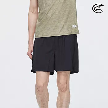 ADISI 男兩件式慢跑短褲AP2011099 (S-2XL) (雙層、輕薄、快乾、透氣)S黑色