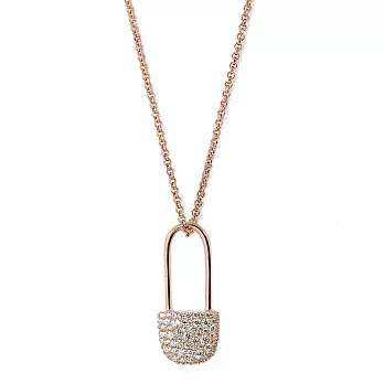 apm MONACO法國精品珠寶 閃耀玫瑰金色別針造型可調整長項鍊