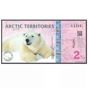 【耀典真品】北極熊 2½ 元 塑膠單鈔