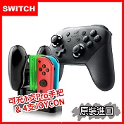 (平行輸入)【Switch】原廠 Pro手把控制器(原裝進口)+充電座(副廠) ─ 熱門合購組控制器-綠粉