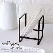【Homely Zakka】日式簡約工藝鐵製盤架/整理置物架/瀝水收納層架_(小)黑色