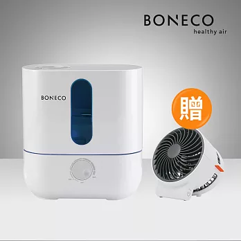 瑞士BONECO 超音波空氣加濕機 U200 +送USB觸控型桌面循環扇 F50白色