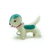 斑點小犬鑰匙圈-綠白