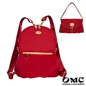 【OMC】百變風尚輕盈三用側背包後背包- 紅色