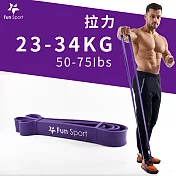 Fun Sport 健力環-乳膠環狀彈力阻力帶(紫/23-34kg) (阻力圈/彈力帶/拉力繩/橡筋帶)