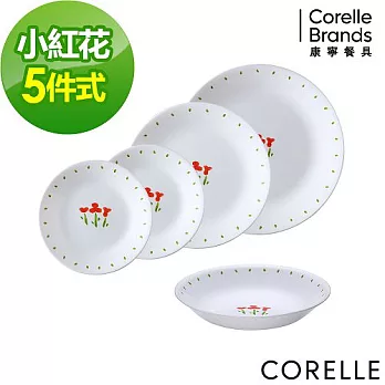 【美國康寧 CORELLE】小紅花5件式餐盤組(E02)