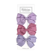 英國Ribbies 經典中蝴蝶結3入組-薰衣草紫
