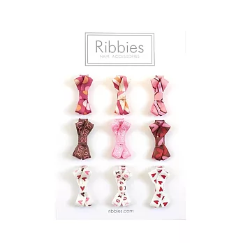 英國Ribbies 糖果蝴蝶結9入組-小愛心
