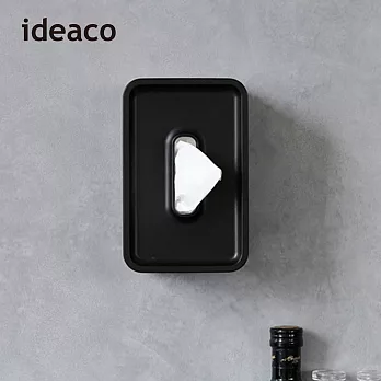 【日本ideaco】壁掛/桌上兩用餐巾紙盒(內徑17X10.6X7.5CM) -黑
