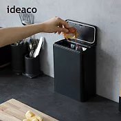 【日本ideaco】防臭按壓式桌邊/落地垃圾桶-3L -黑