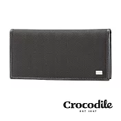 【Crocodile】Snapper布配皮系列長夾 0103-10001 黑色