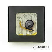 【Desk+1立體磁鐵】 慢活蝸牛磁鐵 (1入)質感黑