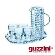 【Guzzini】Tiffany系列-水晶冷水壺-六件組海水藍
