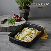 【Scanpan】經典系列 烘烤盤34*22cm+ 34*22烤盤用玻璃蓋+ 經典26*19cm 烘烤盤用滴油架