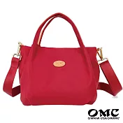 【OMC】大容量輕盈媽媽包手提斜背兩用包-紅色