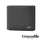 【Crocodile】Crocodile Noble系列拉鍊中翻短夾 0103-09402-01 黑色