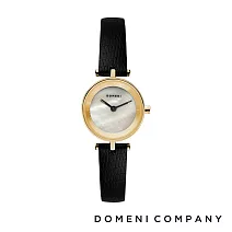 DOMENI COMPANY 珍珠錶盤系列 316L不鏽鋼錶 義大利小牛皮錶帶 金色 (GLW01P) 白色/22mm