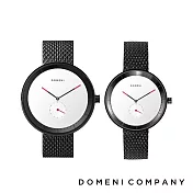 DOMENI COMPANY 經典系列 316L不鏽鋼單眼錶 時尚白錶盤 情人限定對錶 (BLM01/BLM01-32) 黑色/32+40mm