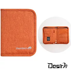 DesirW時尚旅行短版證件護照夾橘