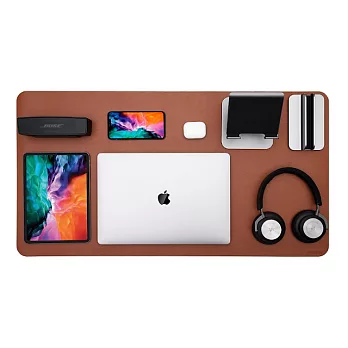 【Jokitech】滑鼠墊 桌墊 辦公桌墊 加大加寬防滑PU皮革多功能滑鼠桌墊 電腦桌墊 85x45cm (5款任選) 棕色