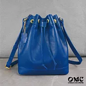 【OMC】義大利植鞣革水桶包- 藍色