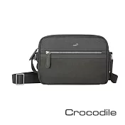 【Crocodile】Wind 2.0系列布配皮橫式斜背包 0104-08005 黑色