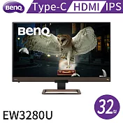 BenQ 32吋4K HDRi類瞳孔螢幕-EW3280U(HDMI 2.0/DP/Type C/喇叭5w*2)