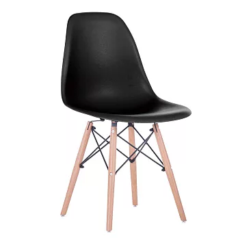 E-home 二入組 EMS北歐經典造型餐椅 六色可選黑色x2