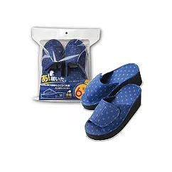 日本NEEDS NEW厚底らくらく高6cm厚底舒服拖鞋室內拖鞋(防水處理)#5855系列 藍色(L)