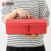【日本天馬】HACOTTO 長形多功能PP手提式收納工具箱-4色可選-珊瑚紅