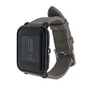 華米米動Amazfit Bip Watch 20mm 替換皮革錶帶低調灰(送錶帶裝卸工具) 低調灰