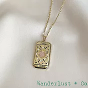 Wanderlust+Co 澳洲品牌 金色太陽神項鍊 長方形錢幣項鍊 Le Soleil