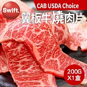 【優鮮配】美國安格斯黑牛CAB USDA Choice翼板牛燒肉片1盒(200g)--任選