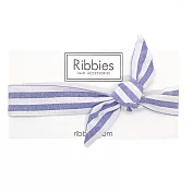 英國Ribbies 兒童蝴蝶結髮帶-粉藍白條紋