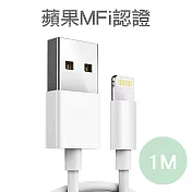 嚴選蘋果認證MFI 8pin充電傳輸線 1M