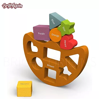【BeginAgain】木頭造型玩具 形狀平衡船 (B1402)