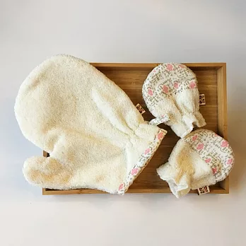 有機棉∥親子手套沐浴組│喜福HiBOU粉色自由鳥