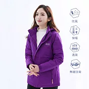 【遊遍天下】女款防風透濕保暖無車縫羽絨外套(GJ22007)M紫色