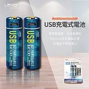 【LaPO】可充式鋰離子3號AA電池組WT-AA01(2入裝)