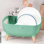 韓國nineware 簡約碗盤木角瀝水籃-共3色綠色