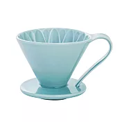 日本CAFEC 花瓣型陶瓷濾杯2-4杯-藍色